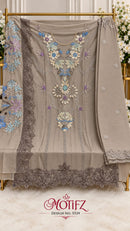 Motifz 5539 C Siffon Embroidery Khatli Work Pakistani Suit
