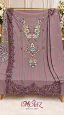 Motifz 5539 B Siffon Embroidery Khatli Work Pakistani Suit