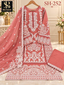 Bin Saeed SH 252 A Premium Chiffon Heavy Work Pakistani Suit