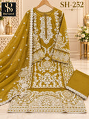 Bin Saeed SH 252 B Premium Chiffon Heavy Work Pakistani Suit