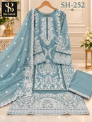 Bin Saeed SH 252 C Premium Chiffon Heavy Work Pakistani Suit