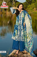 Aasha Designer 1239 A Pure Cotton Printed Patch Embroidered Work Pakistani Suit