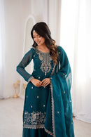 KB 295 B Heavy Pure Soft Crunchy Silk Designer Suit