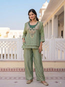Diva 185 C Premium Rich Salsa Fabric Designer Co Ord Set