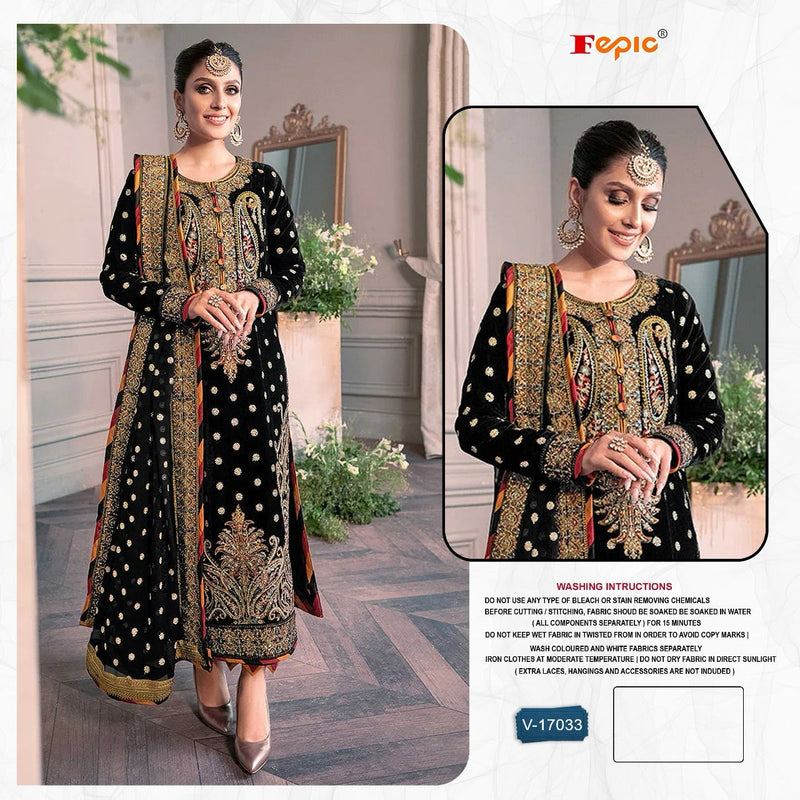 Fepic Rosemeen V 17033 Velvet Embroidered Worked Pakistni Suits