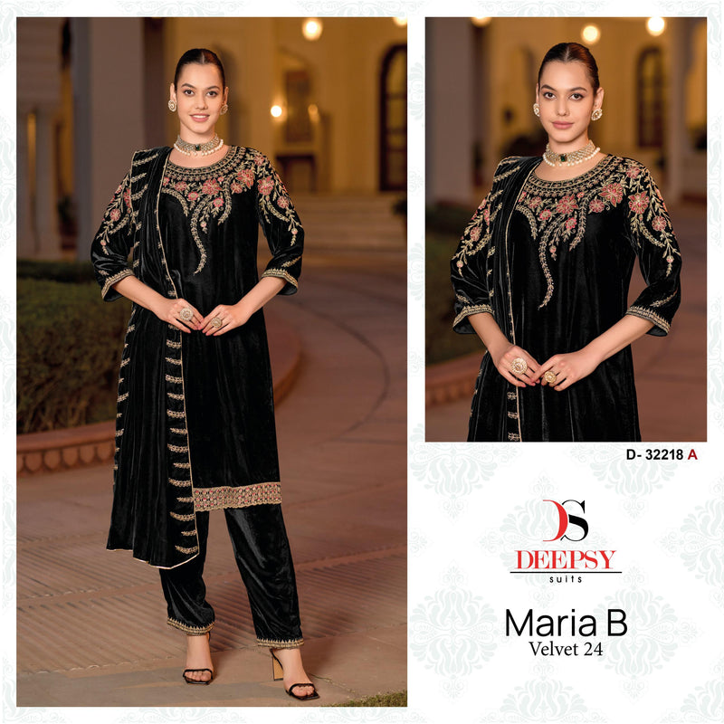 Deepsy Suits 32218 A Velvet With Heavy Embroidery Worked Pakistani Suits