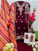 Deepsy Suits 32216 A Velvet With Heavy Embroidery Worked Pakistani Suits