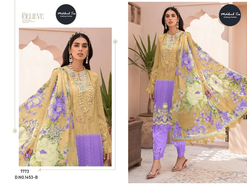 Mehboob Tex 1453 B Pure Cotton Print With Exclusive Patch Embroidery Worked Pakistani Suits