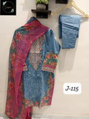Sapphire Jazmin Vol 115 B Lawn Cotton With Patch Work Readymade Pakistani Pret