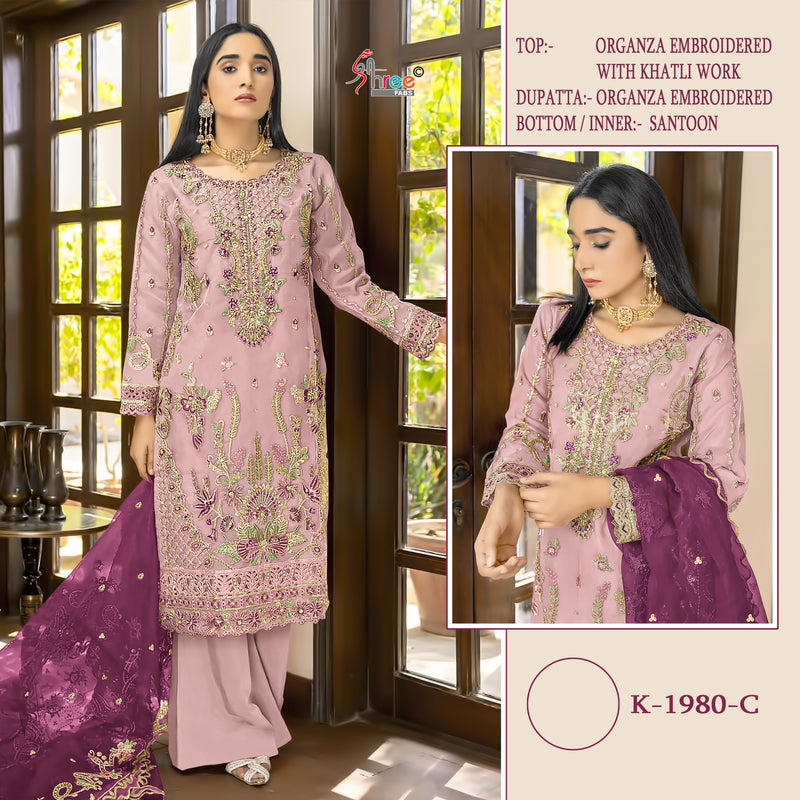 Shree Fabs K 1980 Heavy Organza With Heavy Embroidery With Hand Khatli Worked Pakistani Suits