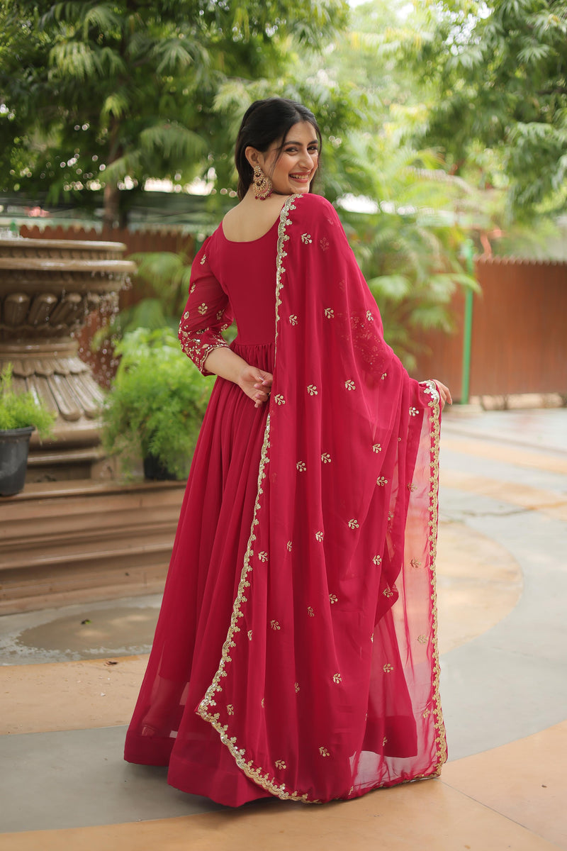 Livewear LW 9208 Faux Blooming Gown With Rich Sequins Embroidered Work Pakistani Gown