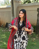 YD 011 Heavy Muslim Cotton Digital Print Embroidery Work Real Mirror Handwork Pakistani Suits