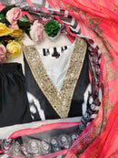 YD 011 Heavy Muslim Cotton Digital Print Embroidery Work Real Mirror Handwork Pakistani Suits