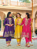 Eba Lifestyle Gazal Heavy Chinon With Emboidery Work Stylish Readymade Suits