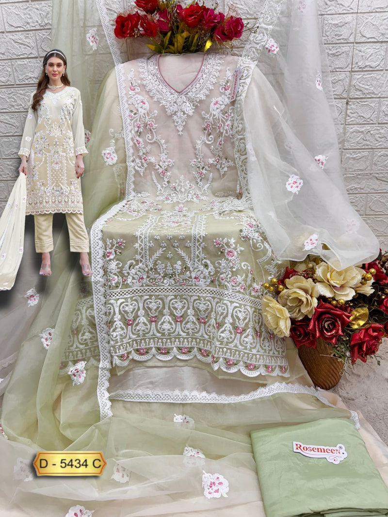 Fepic Rosemeen C 5434 C Organza Embroidered Worked Pakistani Suits