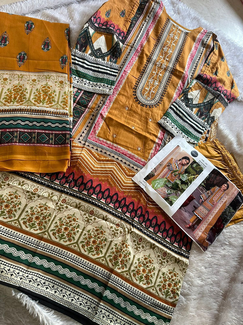 Mehboob Tex 1337 B Chevron Luxury Lawn Self Embroidered Work Pakistani Suits
