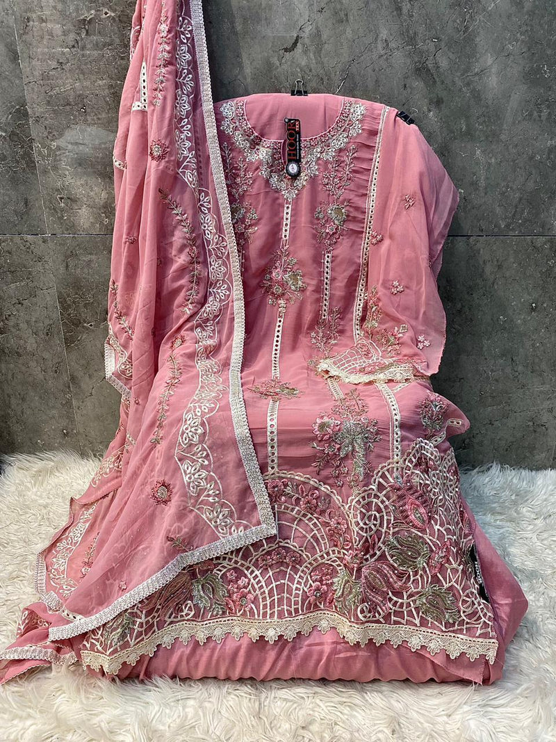 Hoor Tex H 361 Fox Georgette With Embroidery Worked Pakistani Suits