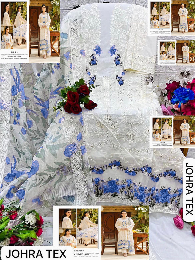 Johra Tex JT 181 B Cambric Cotton Heavy Embroidery Work Suits