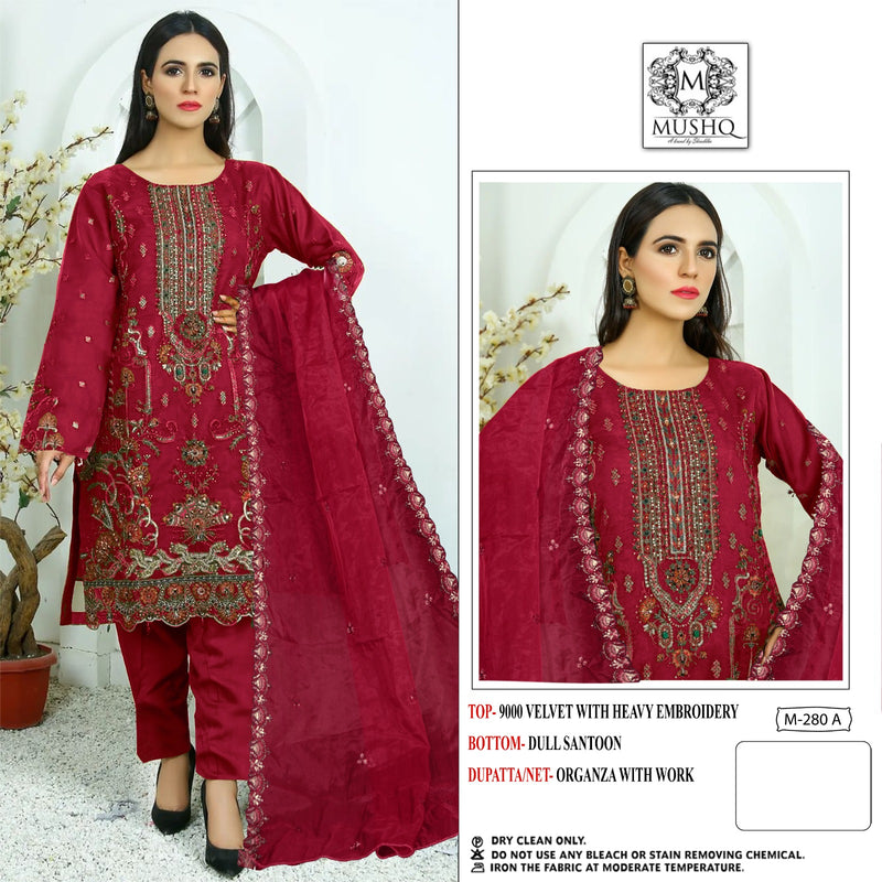 MUSHQ by Shraddha M-280 | Heavy Velvet & Organza Embroidery