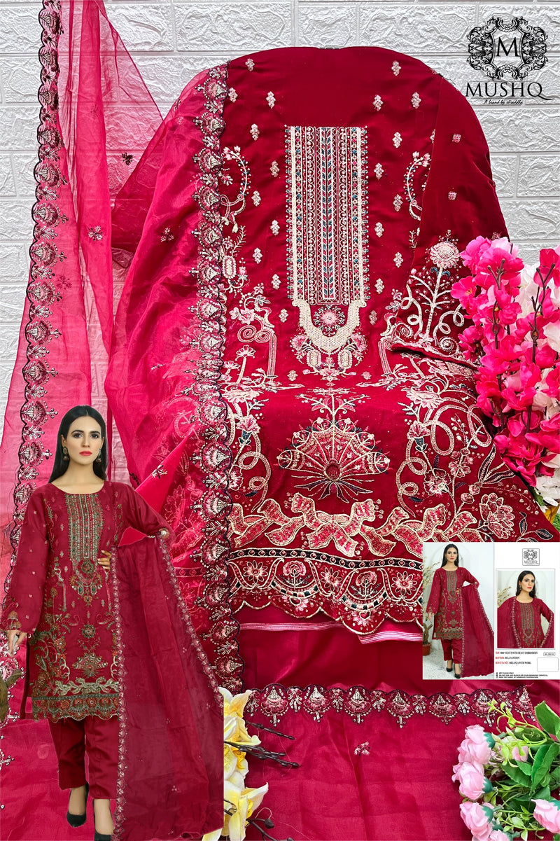 MUSHQ by Shraddha M-280 | Heavy Velvet & Organza Embroidery