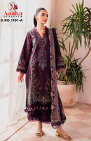 Aasha 1191 A Pure Cotton Printed Embroidery Work Pakistani Suits