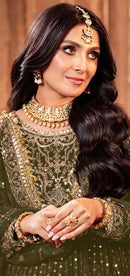 Zaha 10358 B Butterfly Net With Embroidery Work Wedding Wear Pakistani Suits