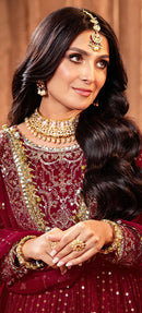 Zaha 10358 A Butterfly Net With Embroidery Work Wedding Wear Pakistani Suits