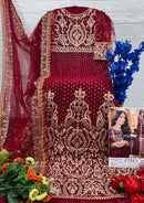 Zaha 10358 A Butterfly Net With Embroidery Work Wedding Wear Pakistani Suits