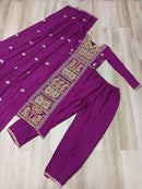 LW 9306 B Chinnon With Zari Multi & Thread Embroidered Work Suit