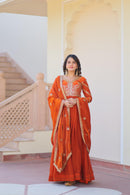 LW 9234 Fendy Fabric With Zari Sequins Embroidered Work Gown