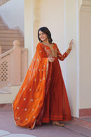 LW 9234 Fendy Fabric With Zari Sequins Embroidered Work Gown