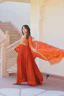 LW 9234 Fendy Fabric With Zari Sequins Embroidered Work Gown