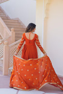 LW 9234 Fendy Fabric With Zari Sequins Embroidered Work Gown