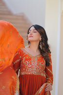 LW 9234 Fendy Fabric With Zari Sequins Embroidered Work Gown