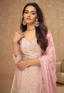 Gulkayra Designer 7518 O Premium Real Chinon Silk Sharara Suit