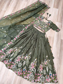 LW 7151 B Gold Crush With Sequins Zari And Codding Embroidered Work Lehenga Choli