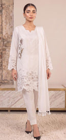 Hoor Tex 862 B White Heavy Cotton Embroidered Work Pakistani Suit