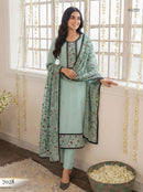 Alizeh 7028 Blue Cotton Embroidered Work Pakistani Suit
