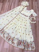 LW 7155  Vichitra Silk Zari Multi Thread Embroidered Work Lehenga