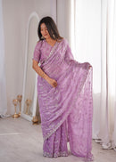SSC 712 D Premium Fandy Silk Real Beads Moti Work Saree