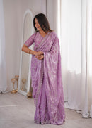 SSC 712 D Premium Fandy Silk Real Beads Moti Work Saree