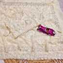 SSC 712 B Premium Fandy Silk Real Beads Moti Work Saree