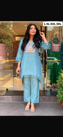 SG 17106 C Premium Cotton Embroided Co Ord Set