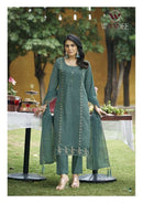 Woodee Womika Premium Pure Roman Silk Embroidered Work Suit