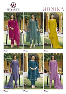 Woodee Womika Premium Pure Roman Silk Embroidered Work Suit