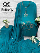 AL Karam Butterfly Premium Rayon Fancy Embroidered Pakistani Suit