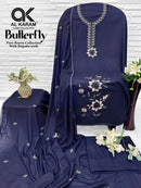 AL Karam Butterfly Premium Rayon Fancy Embroidered Pakistani Suit