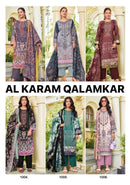 Al Karam Qalamkar Cotton Digital Print Embroidered Designer Suit