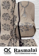 Al Karam Rasmalai Premium Rayon Embroidered Designer Suit
