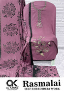 Al Karam Rasmalai Premium Rayon Embroidered Designer Suit